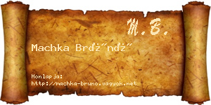 Machka Brúnó névjegykártya